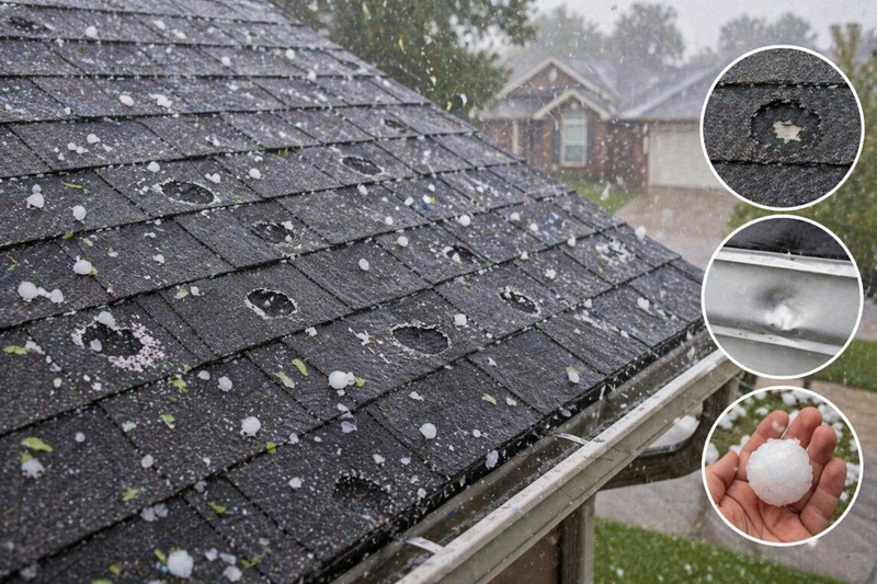 Hail-damaged roof inspected by Storm Warden in Fort Worth